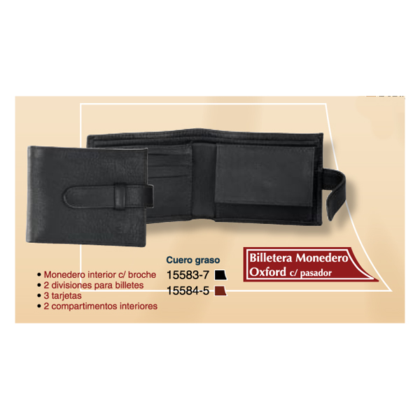 Billetera Monedero OXFORD c/pasador